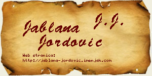 Jablana Jordović vizit kartica